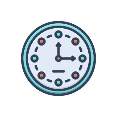 Zaman için renk illüstrasyon simgesi 