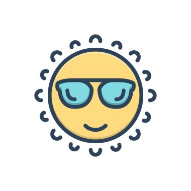 Güneş ışığı için renk illüstrasyon simgesi 