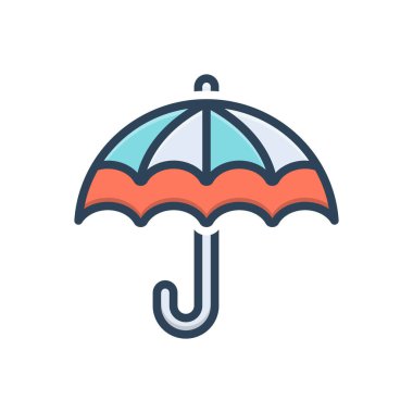 Şemsiye için renk illüstrasyon simgesi 