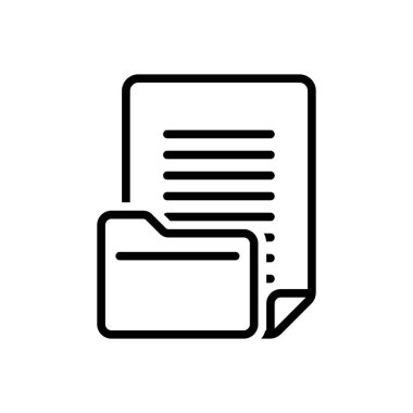 Belge siyah çizgi simgesini