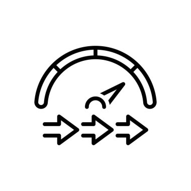Black line icon for speed