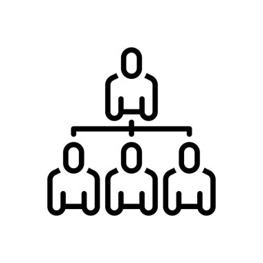 Hiyerarşi için siyah çizgi simgesi 