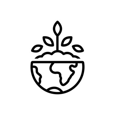 Çevre için siyah çizgi simgesi 