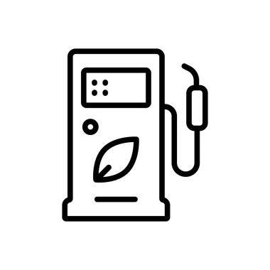 Ekofyakıt için siyah çizgi simgesi 