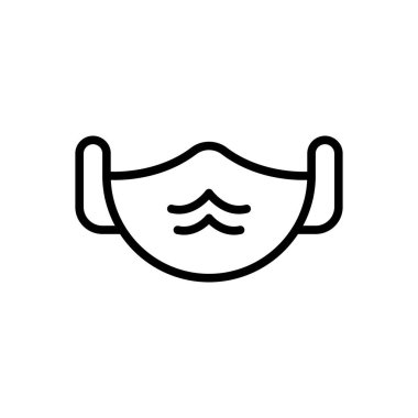 Tıbbi maske için siyah çizgi simgesi