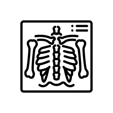 X ışını için siyah çizgi simgesi