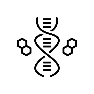 DNA için siyah çizgi simgesi