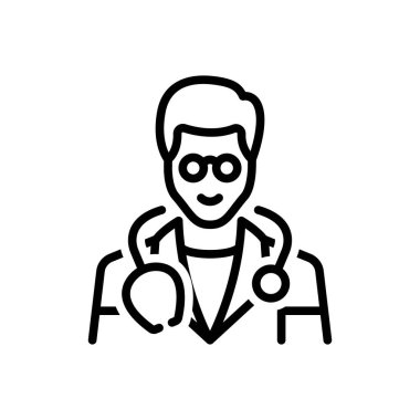 Doktor siyah çizgi simgesini 