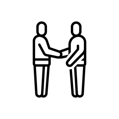 El sıkışma için siyah çizgi simgesi