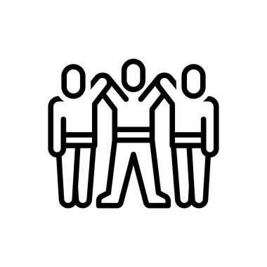 Birlik için siyah çizgi simgesi 