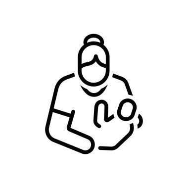 Anne için siyah çizgi simgesi