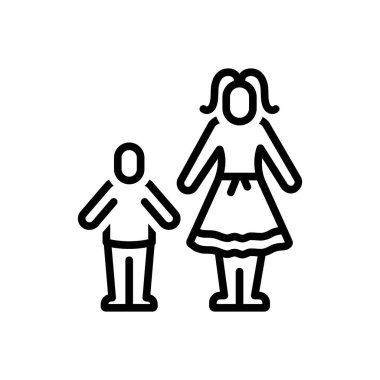 Black line icon for big sister clipart