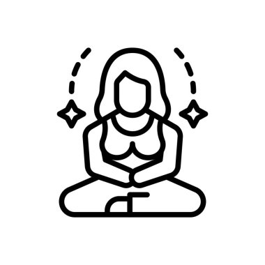 Black line icon for meditate clipart