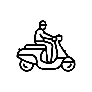 Özel taşıma için siyah çizgi simgesi