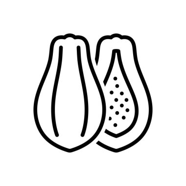 Papaya için siyah çizgi simgesi 
