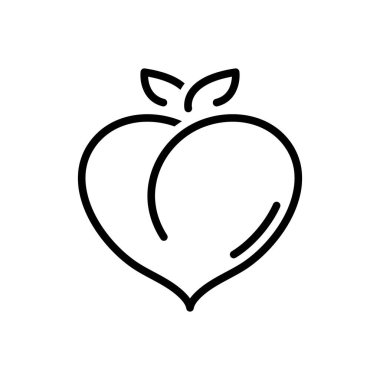 Şeftali için siyah çizgi simgesi