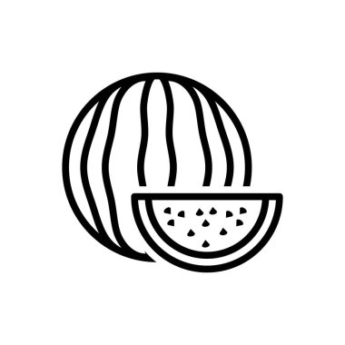 Karpuz için siyah çizgi simgesi 