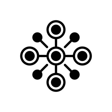 Ağ için siyah katı simge 