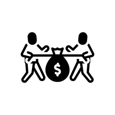 Adaletsizlik için siyah katı simge 