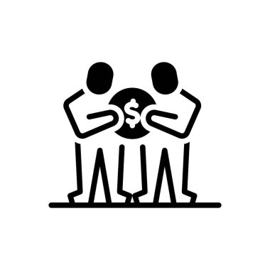 Rüşvet için siyah katı simge 