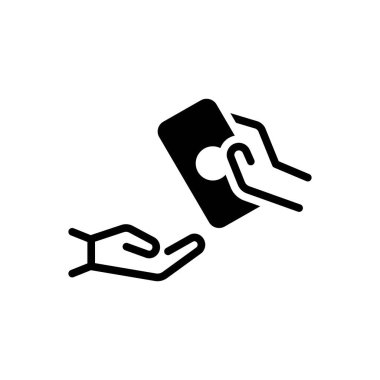 Black solid icon for bribery  clipart