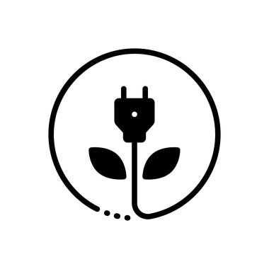 Yeşil enerji için siyah katı simge