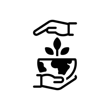 Çevremizi korumak için siyah katı simge