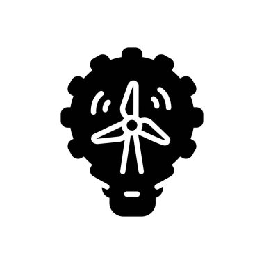 Rüzgar gücü için siyah katı simge