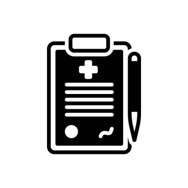 Tıbbi rapor için siyah katı simge