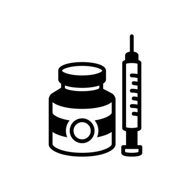 Aşı için siyah katı simge