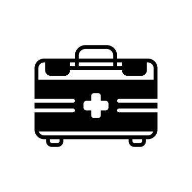 İlk yardım için siyah katı simge