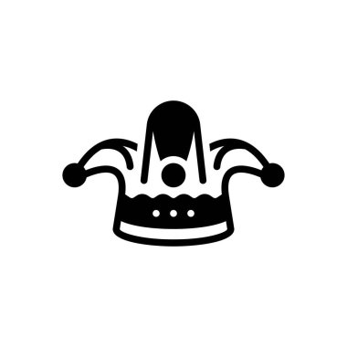 Palyaço şapkası için siyah katı simge