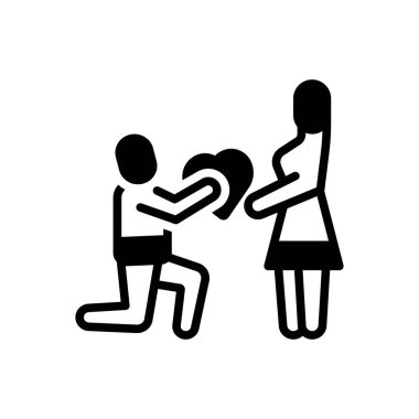 Aşk için siyah katı simge 