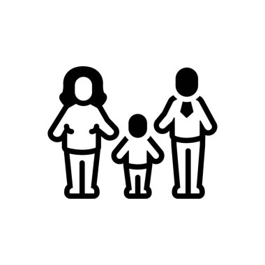 Ebeveynler için siyah katı simge 