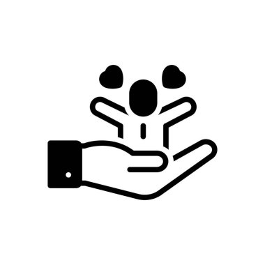 Evlat edinmek için siyah katı simge 