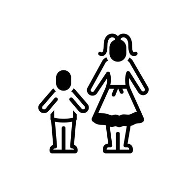 Ablam için siyah katı simge