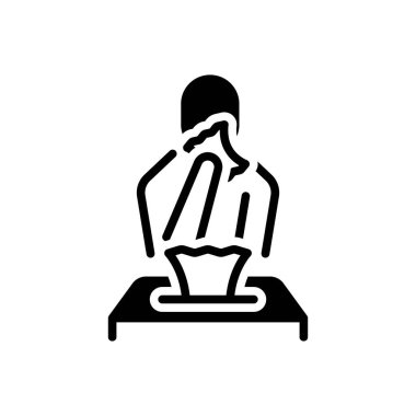 Kağıt mendil kullanmak için siyah katı simge