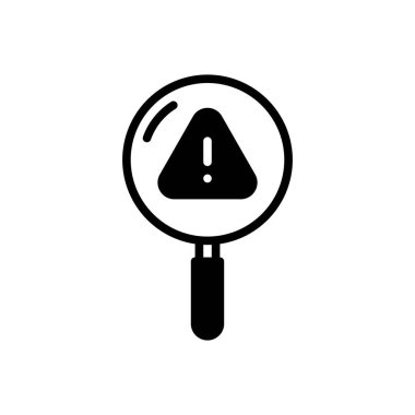 Black solid icon for warning  clipart