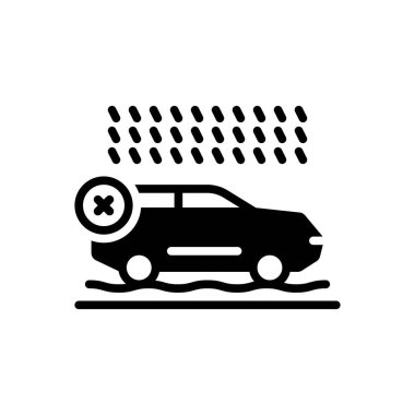 Seyahatten kaçınmak için siyah katı simge