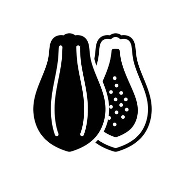 Papaya için siyah katı simge 