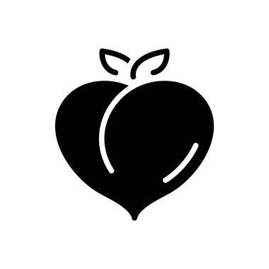 Şeftali için siyah katı simge 