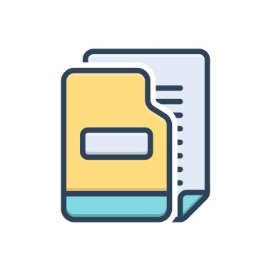 Dosya için renk illüstrasyon simgesi 