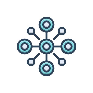 Ağ için renk illüstrasyon simgesi 