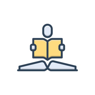 Öğrenmek için renk illüstrasyon simgesi 