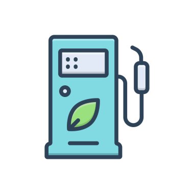 Ekofyakıt için renk illüstrasyon simgesi