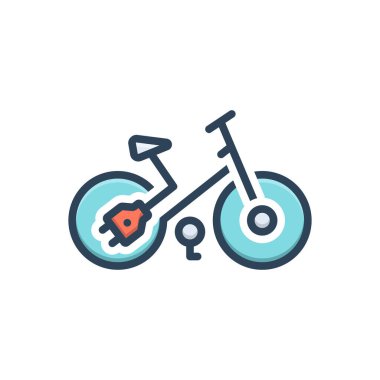 Color illustration icon for electric bike clipart