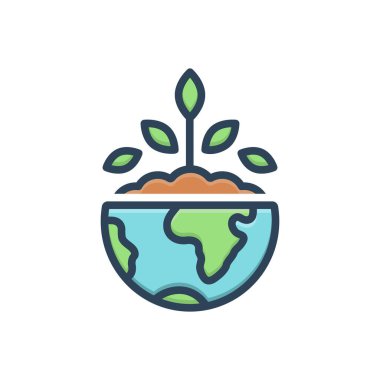 Çevre için renk illüstrasyon simgesi 