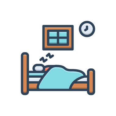 Color illustration icon for sleep  clipart