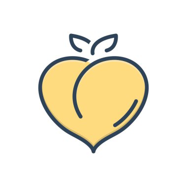 Şeftali rengi illüstrasyon simgesi 