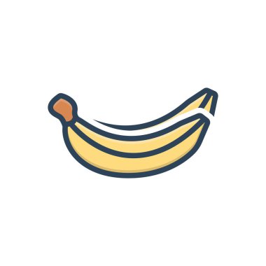 Muz için renk illüstrasyon simgesi 